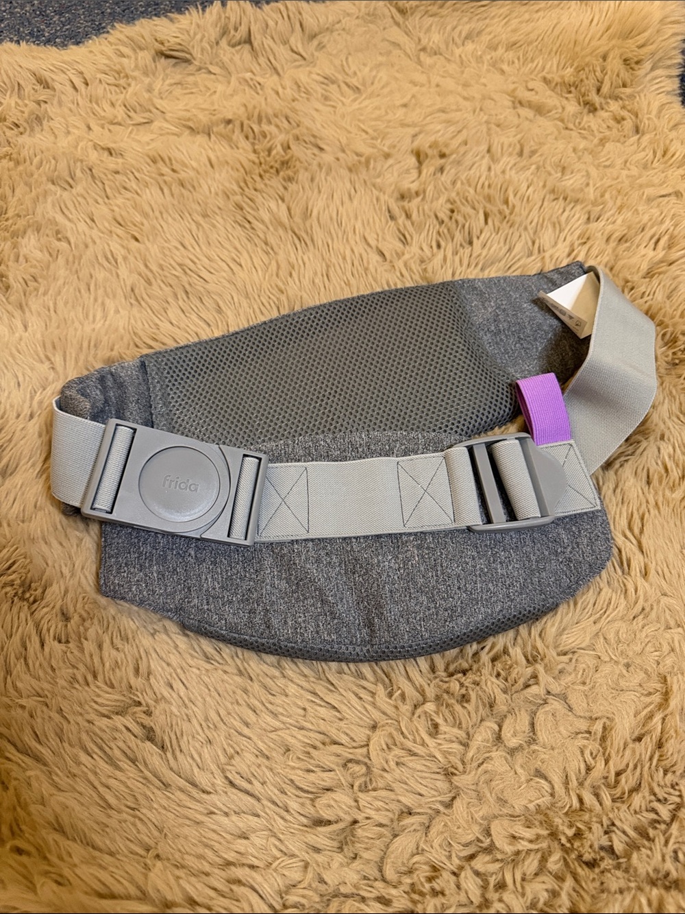 Frida Gray Waist Belt with Purple Accent and Adjustable Strap